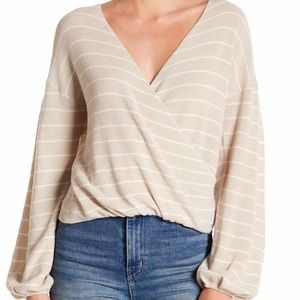 Wrap front sweater